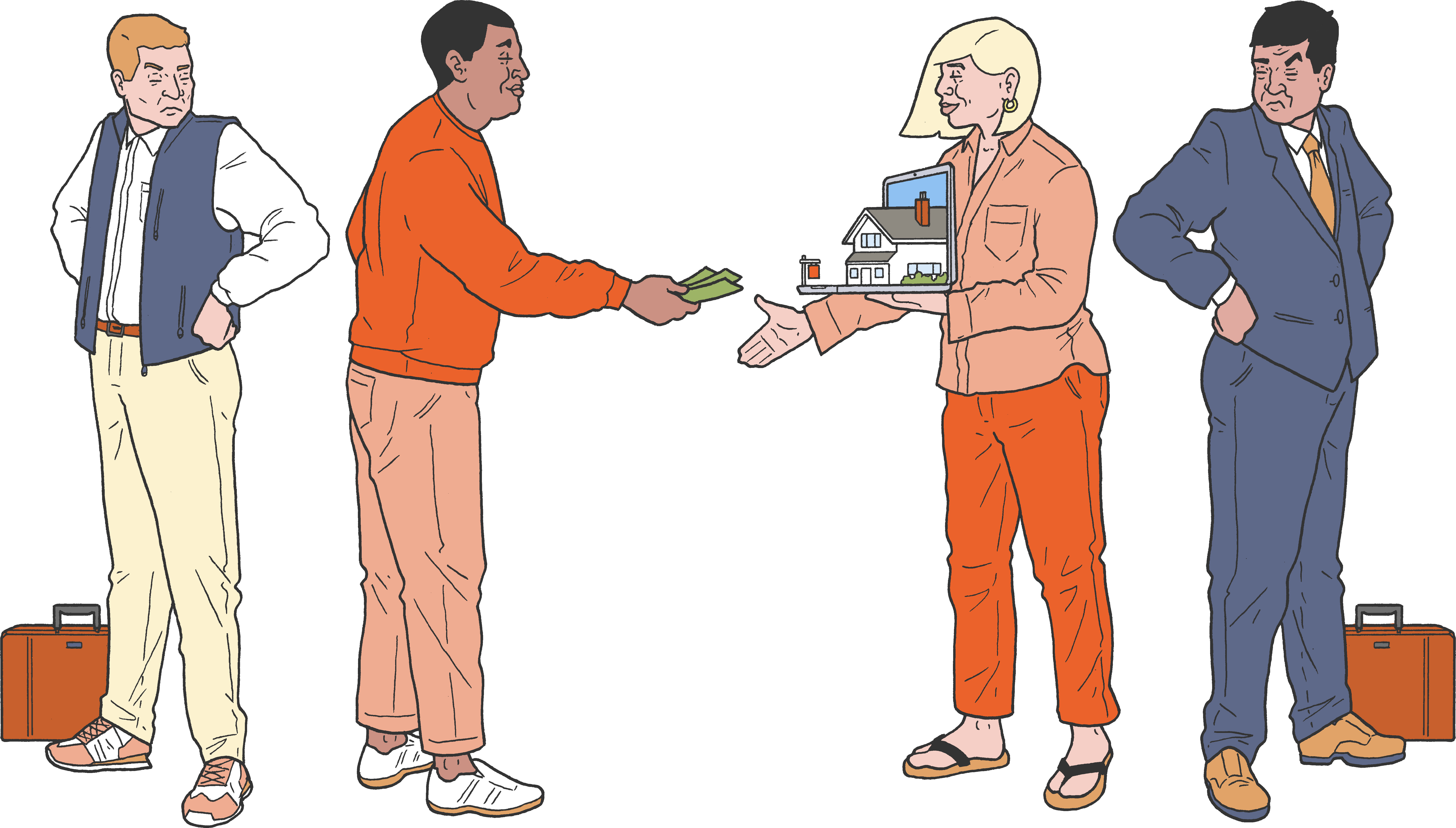 Peer-to-peer real estate illustration