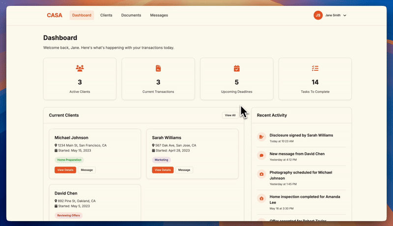 CASA Coordinator Dashboard Animation